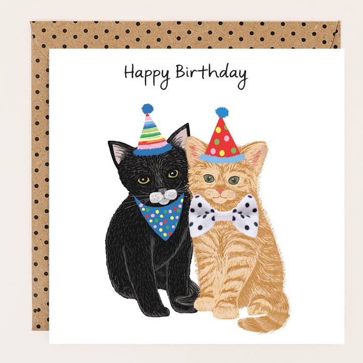 Birthday Card Ginger & Black Cat for wholesale by Apple & Clover