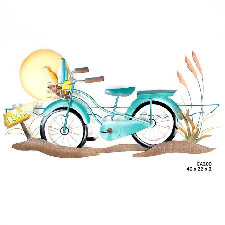 T.I. Design - Wholesale Decorative Tabletop Object - Beach Cruiser (Bike Scene)