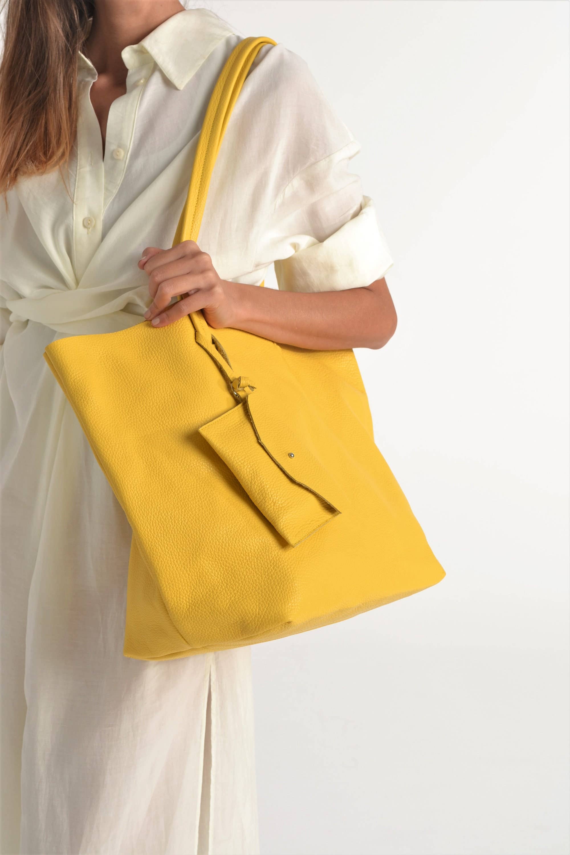 ANA KOUTSI - Wholesale Tote Bag - Women's - Althaia large leather tote in yellow0