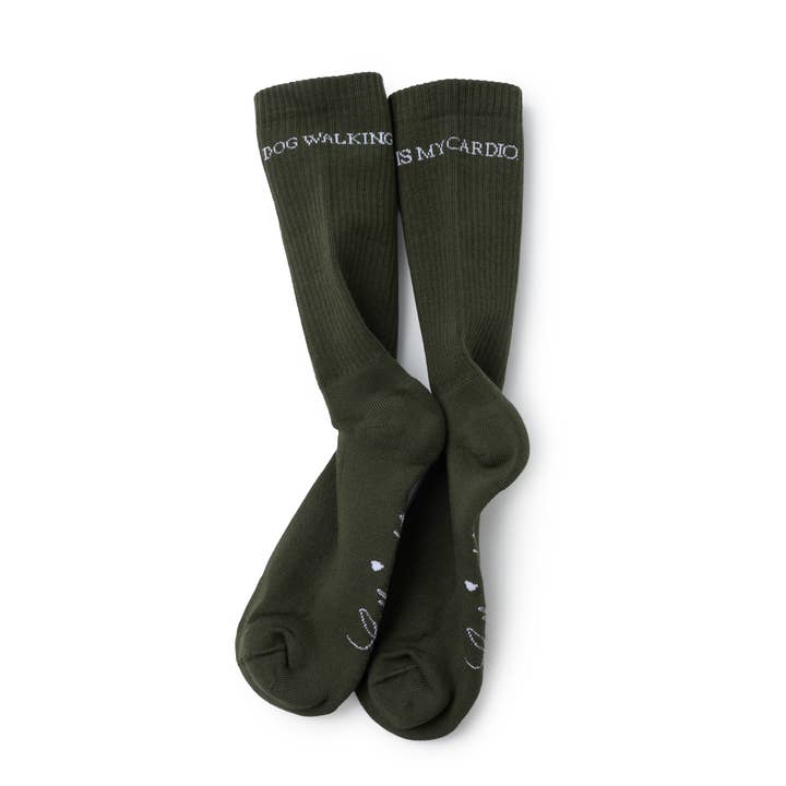 "HONDEN UITLATEN IS MIJN CARDIO" Sokken Donkergroen voor wholesale door Lieblingspfote
