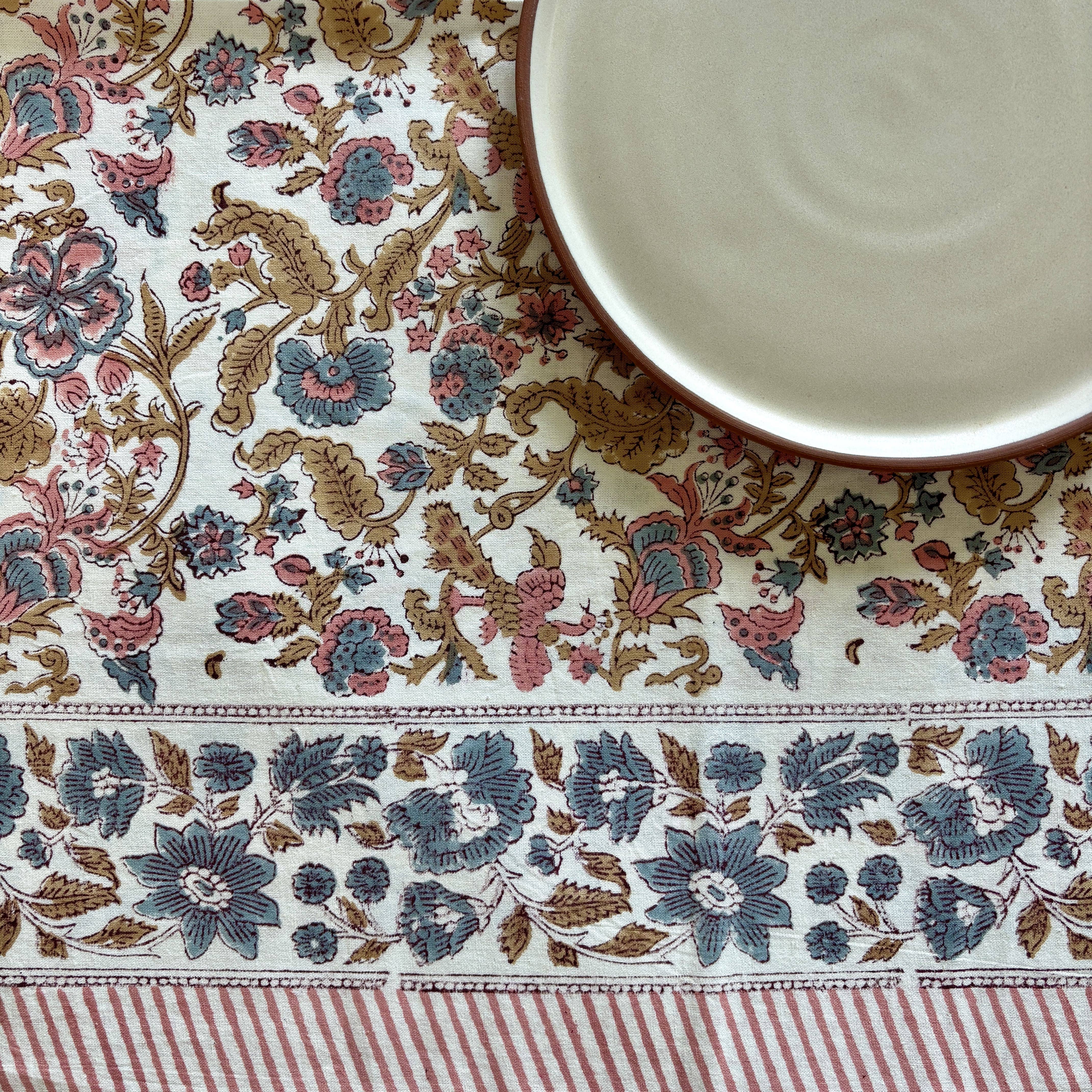 Maison Lilo - Vendita all'ingrosso Tovaglie - Tovaglia "Cheverny" cotone stampato a mano blockprint 150 x 220 cm0