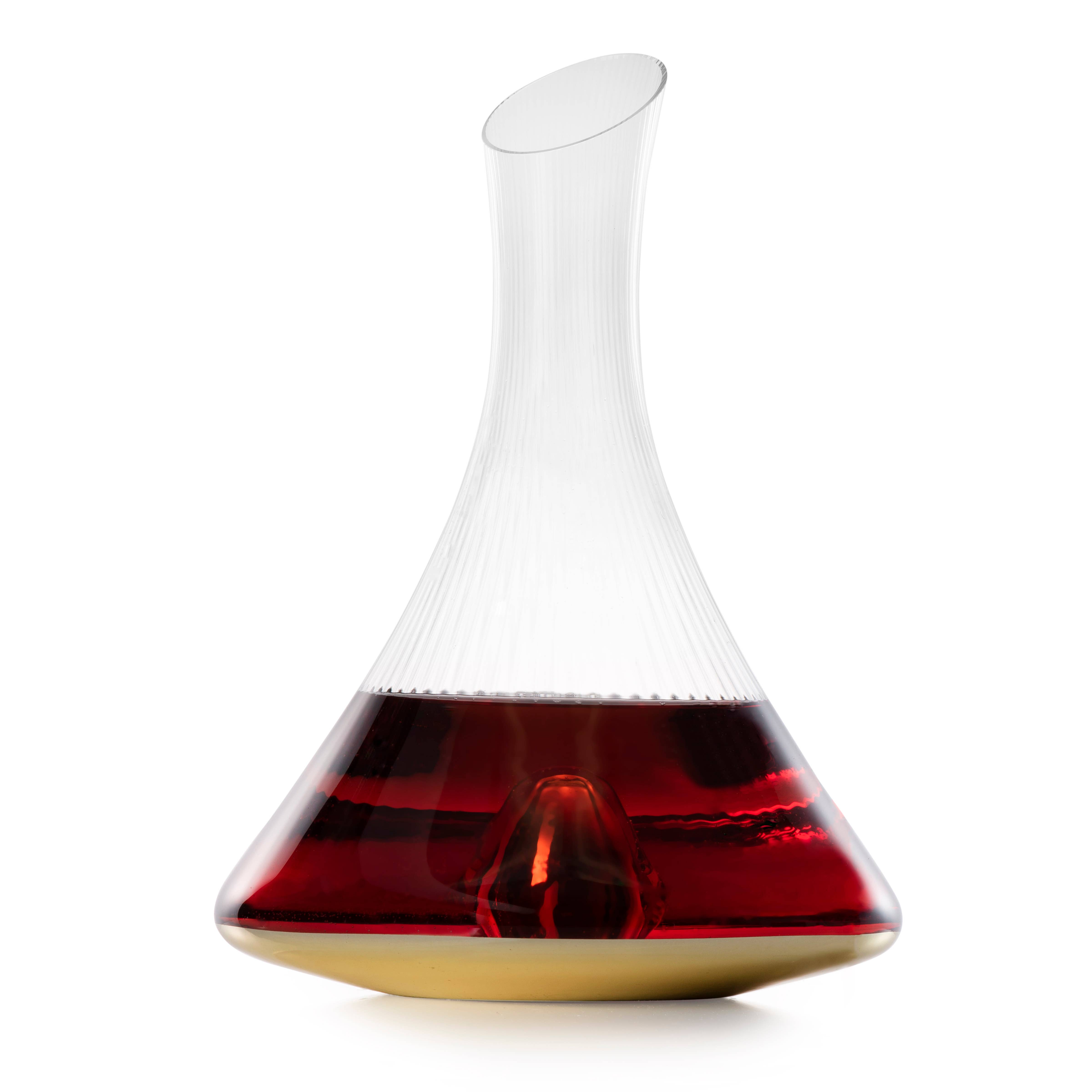 CLASSIC TOUCH DECOR INC. - Vendita all'ingrosso Decanter - Decanter dalla forma unica con fondo dorato - 10,2 cm x 30,5 cm H0
