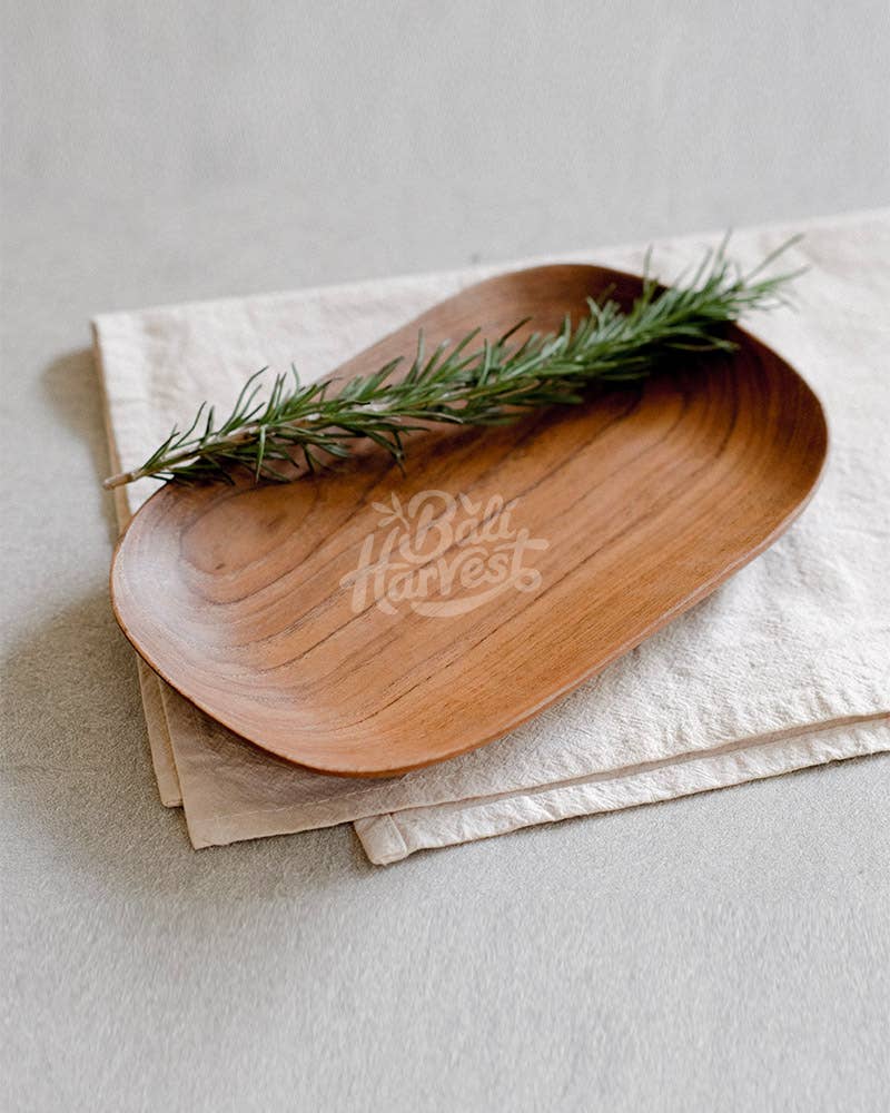 Bali Harvest – wholesale Serving tray – Oval Teak Root Wooded Plate - Serving Tray Platter Display1