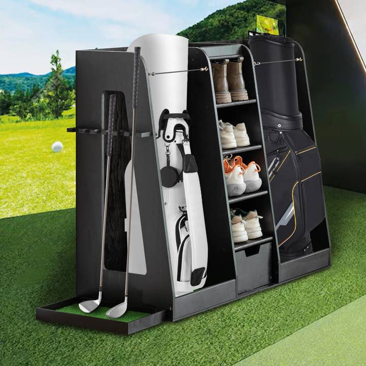 Organisateur de sac de golf en bois avec tiroirs pour garage pour la vente par 39F Inc.