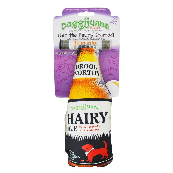 Doggijuana – Großhandel Haustierspielzeug – Hund – Cheeseburger- und Hairy Ale-Clip-Strip zum Aufhängen1