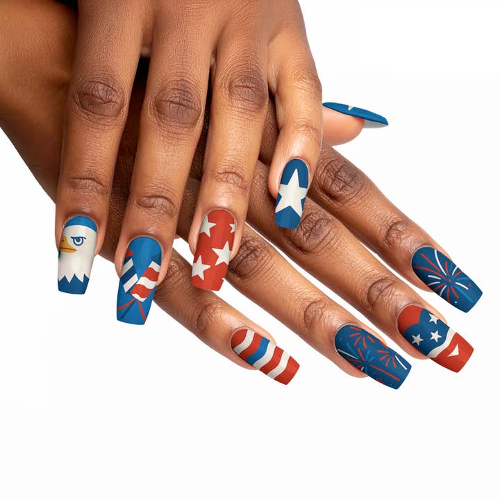 FYNE BODY - Wholesale Press-on/fake nails - Retro Drip 4th of July Press-On Nails87