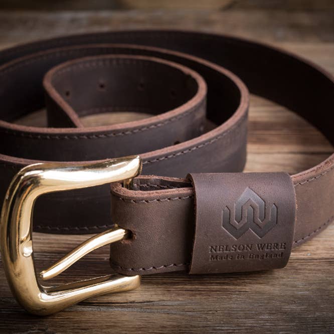 Cintura in pelle di mucca doppia cucita a mano per la vendita all'ingrosso da parte di Nelson Were