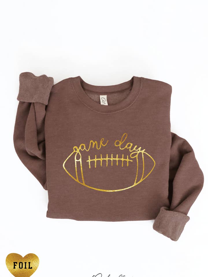 GAME DAY FOOTBALL FOIL Graphic Sweatshirt for wholesale by OAT COLLECTIVE