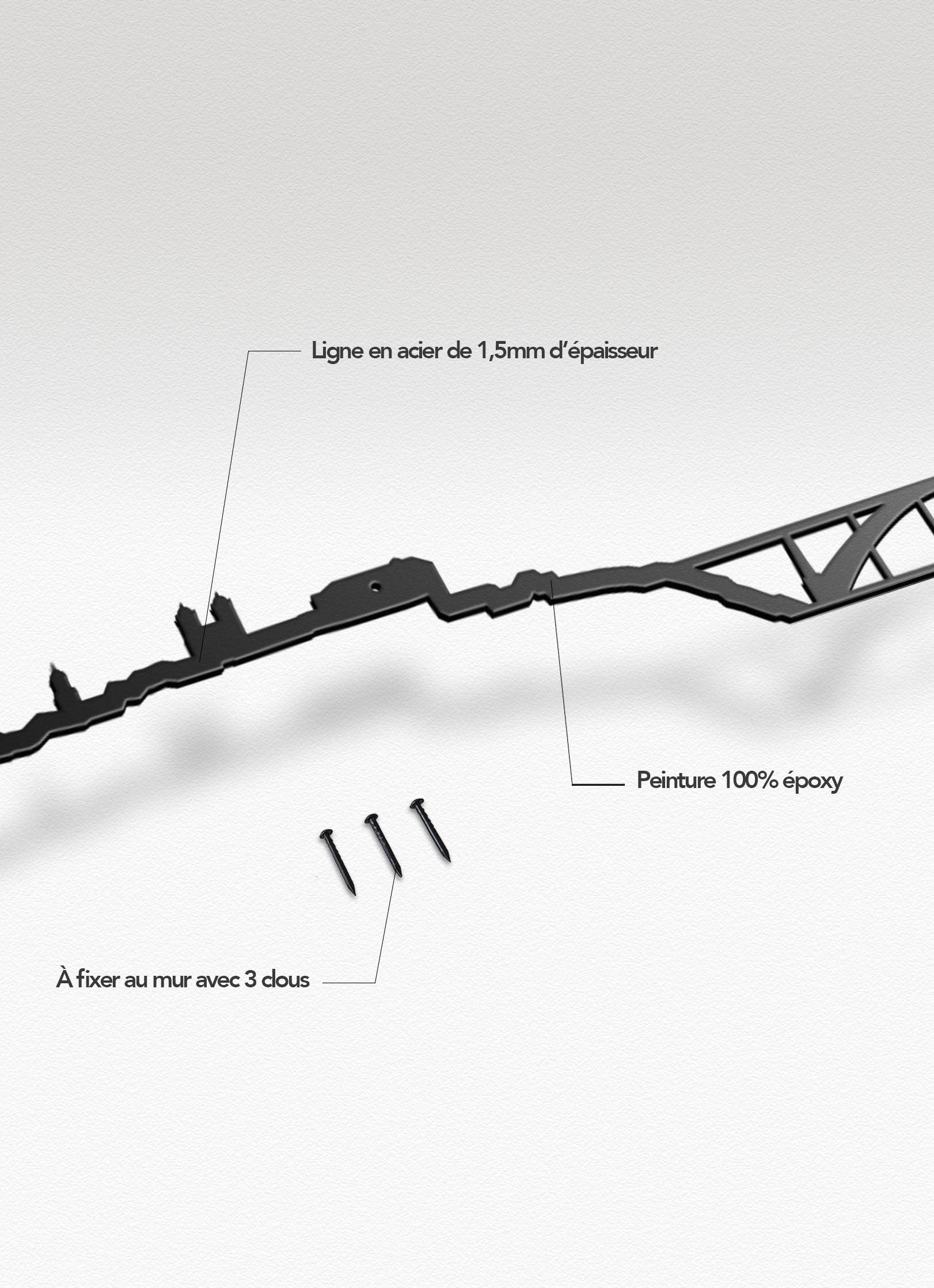 The Line - Wholesale Wall Accent - Wall Decor - Porto Skyline - Black (50cm)3