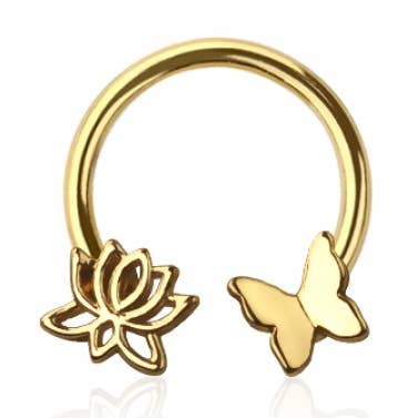 316L SURGICAL STEEL SEPTUM BUTTERFLY LOTUS for wholesale by CRAVE