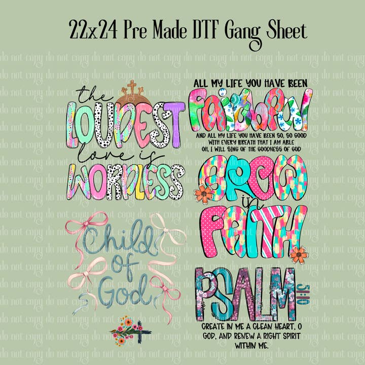 Child of God I DTF Gang Sheet I DTF Transfer and other Purchase Wholesale t shirt transfer paper. Free Returns & Net 60 Terms on Faire trending on Faire.