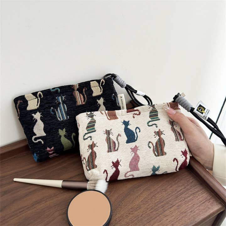 Chenille Cat Mini MakeupBag Phone Sunglasses Pouch_CUAB00689 for wholesale by ACCITY
