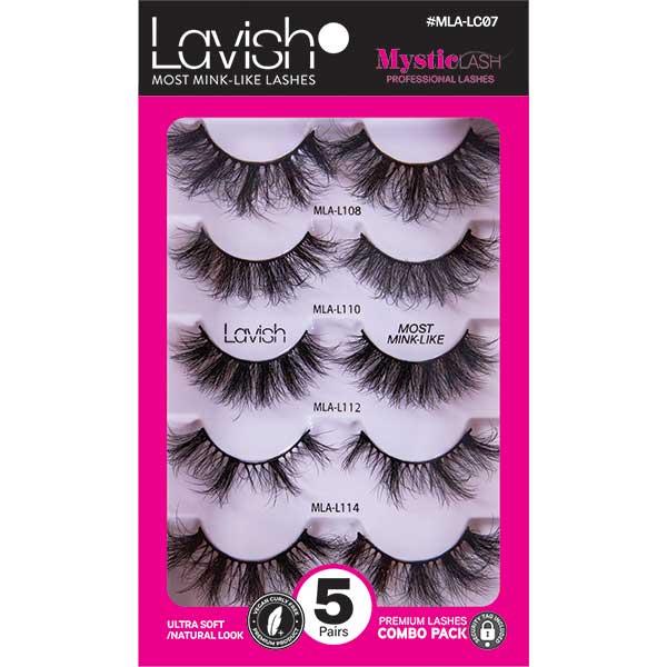 Majestic Wholesale - Wholesale False/Fake Eyelashes - MysticLash Lavish Combo Pack  5 Pairs of Ultra-Soft Lashes7