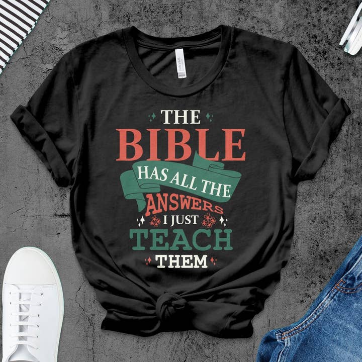 Camiseta Inspirational Bible Quote, Camiseta Christian Faith, Camisa Teach The Word, Presente Religioso para Professores, Roupa Unissex para Adultos por atacado de FreakyTeeFactory