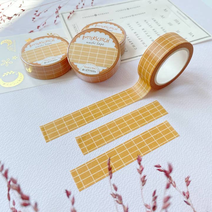 Washi Tape - Butterscotch Grid for wholesale by Lettoon