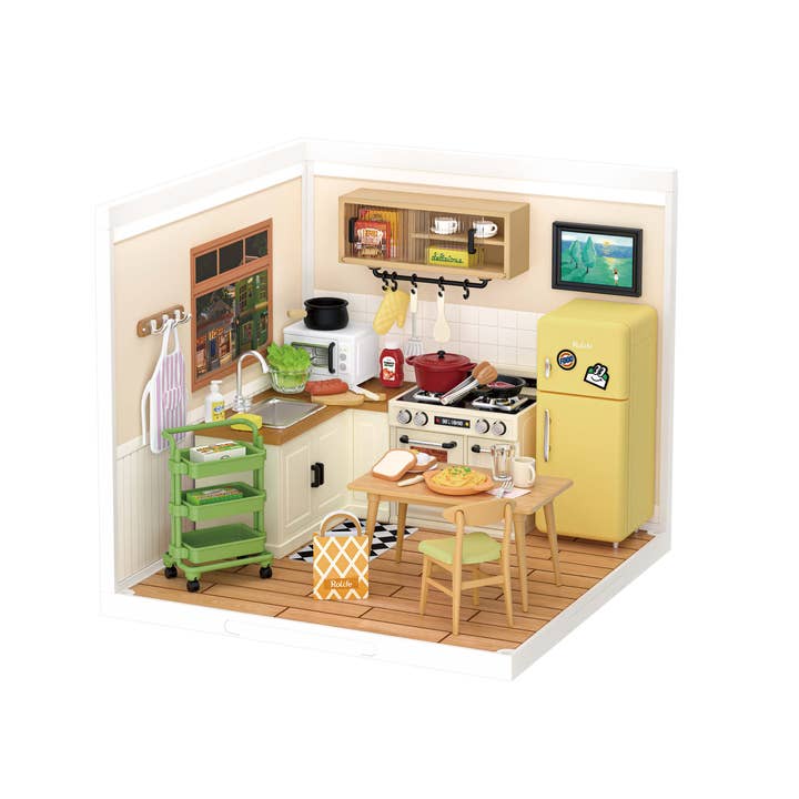 Hands Craft - Wholesale DIY Craft Kit - Kids - DIY Miniature House Kit: Happy Meals Kitchen