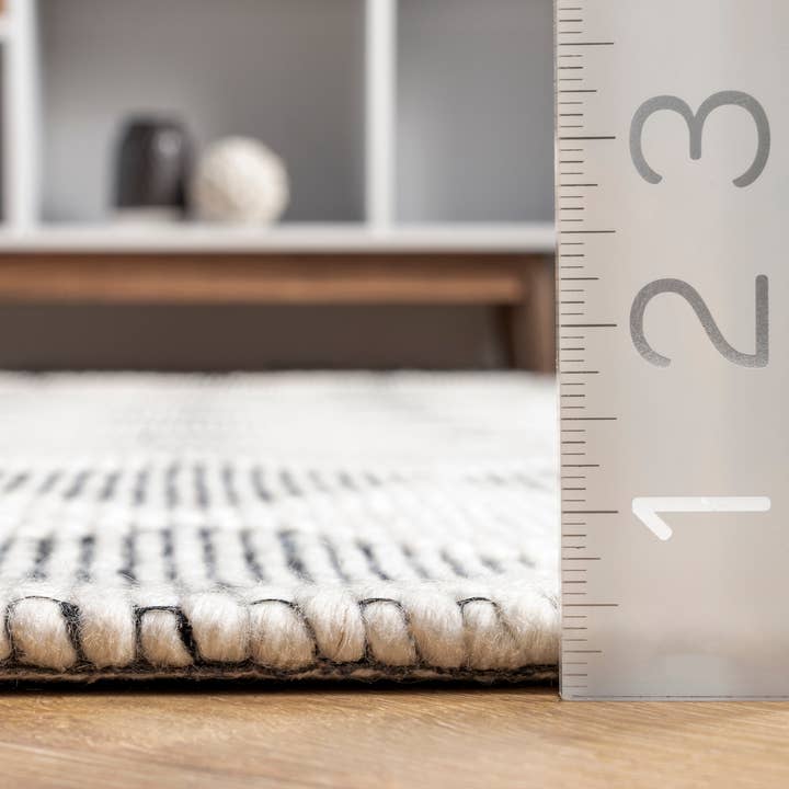 Grey Fractal Diamond Wool Area Rug for wholesale on Faire