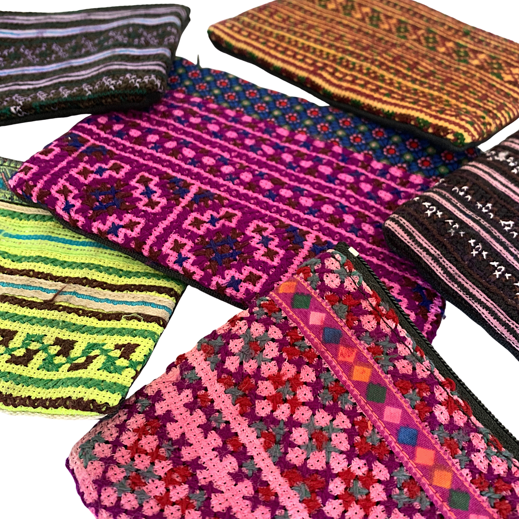 Lumily - Vendita all'ingrosso Portamonete - Donna - Portamonete Boho Vintage in Tessuto Hmong - Thailandia2