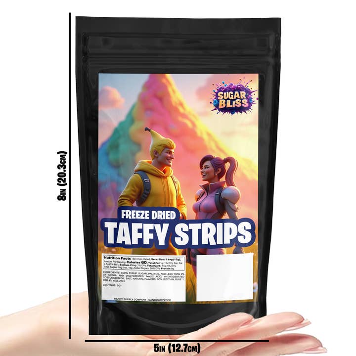 Candy Supply Co - Wholesale Taffy - Freeze Dried Taffy Strips - 1.5oz (42g) Resealable Bag1