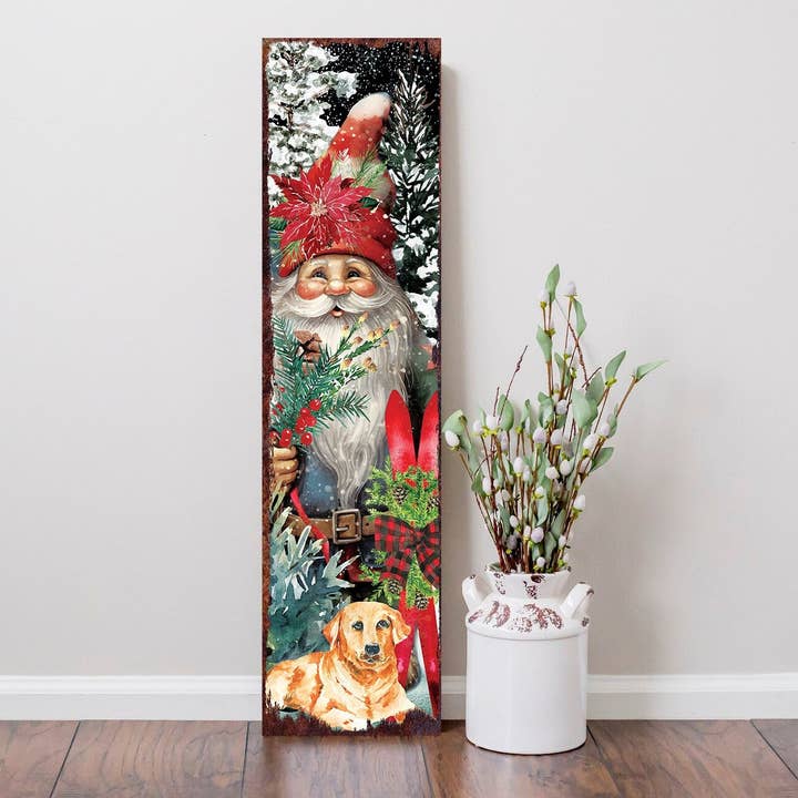 TX USA Corporation - Wholesale Christmas Decoration - 36in Vintage Gnome Christmas Porch Sign - Front Porch Christmas Welcome Sign, Vintage Christmas Decoration, Modern Farmhouse Entryway Board