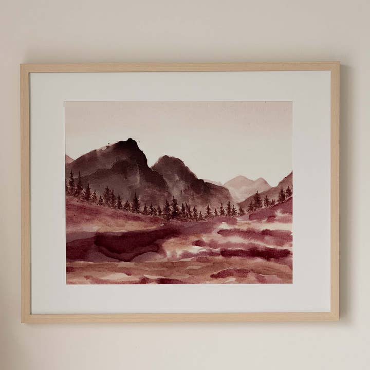 Wine Art Print | Mushroom Foraging for wholesale by Elysia Myers Wine Art