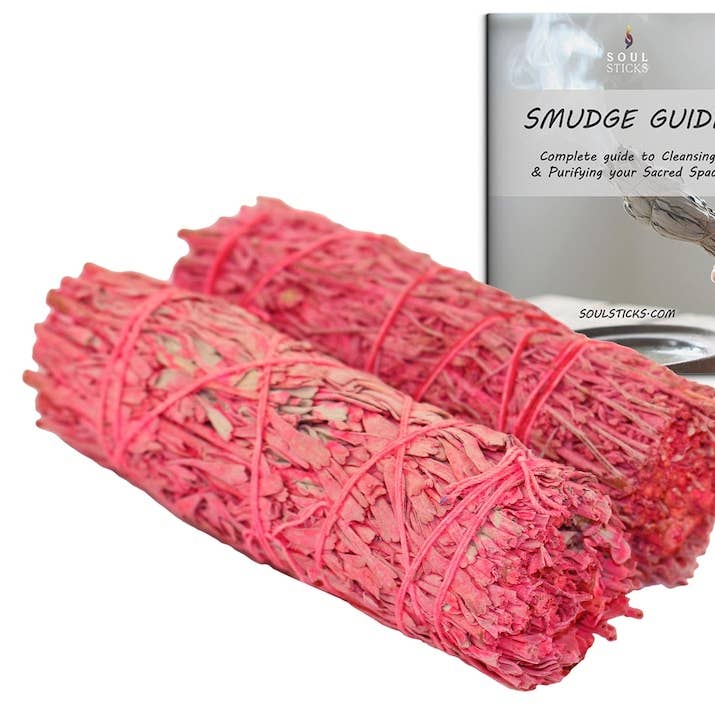 Rose Scented Sage Smudge Stick (4 in.) for wholesale by Designs by Deekay Inc.