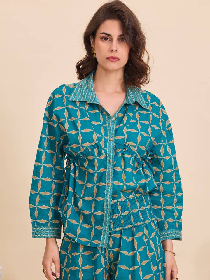 Bohemian tie cotton shirt - Orice for wholesale by Orice