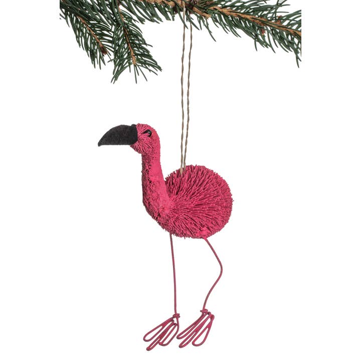 Silk Road Bazaar – wholesale Ornament – Bottle Brush Flamingo Ornament