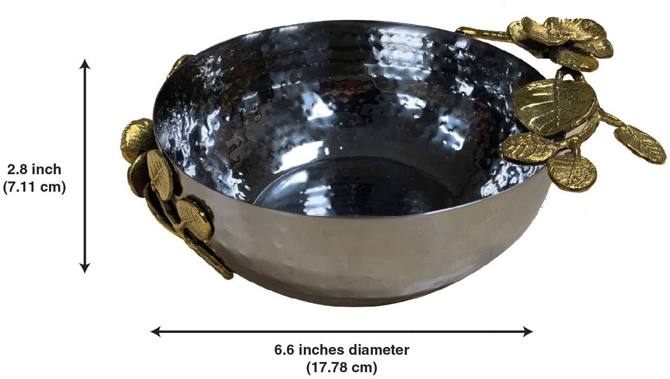 Gold Small Serving Bowl Textured Base for wholesale on Faire1