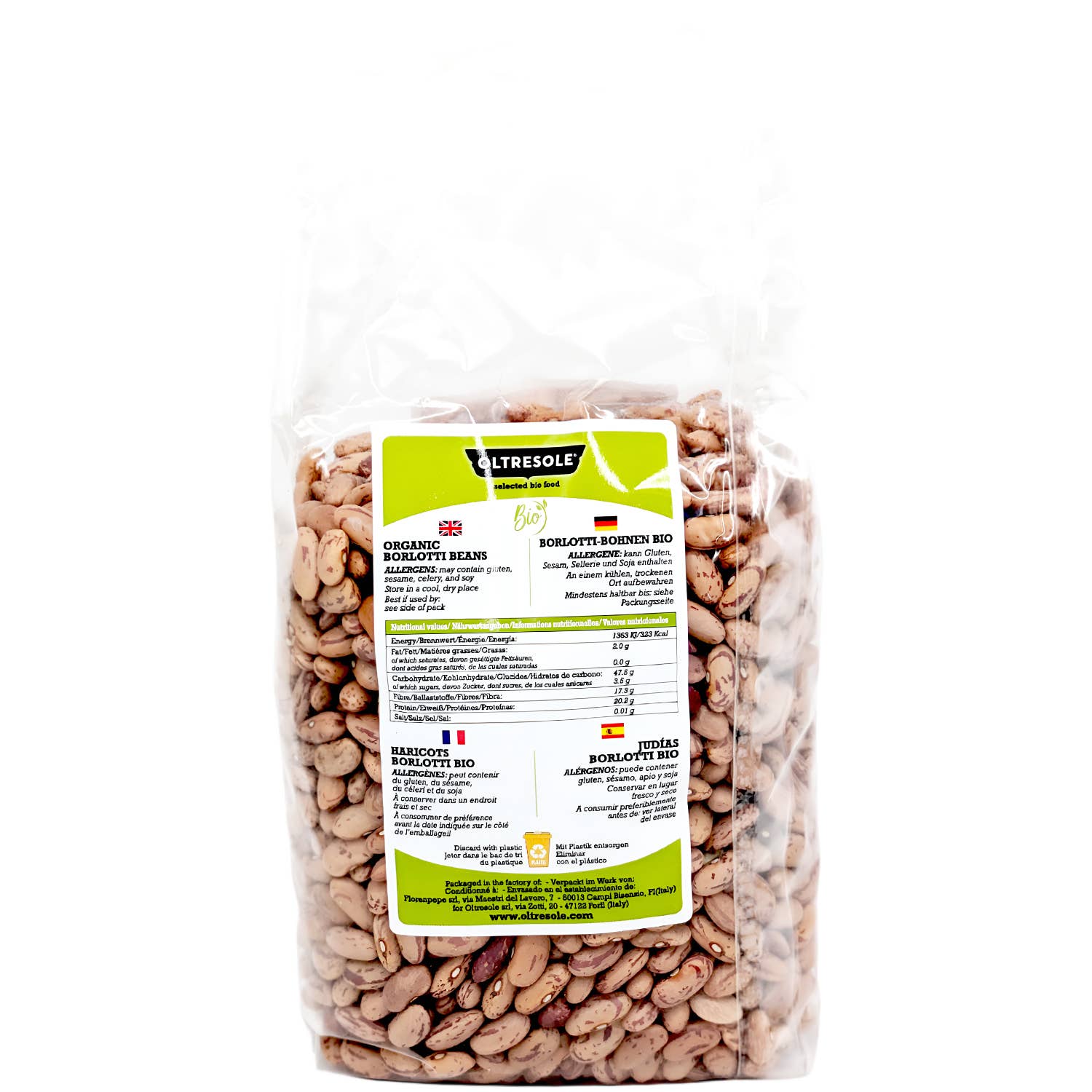 Oltresole – wholesale Bönor – Ekologiska Borlottibönor 1 kg2