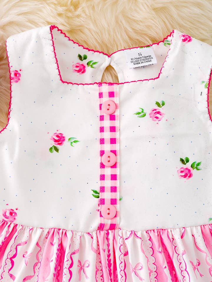 Kids Charm Online - Wholesale Dress - Kids - Chick coquette floral dress w/ lace detail. DRG41003 SOL1