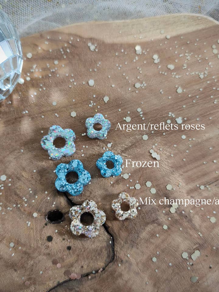 Boucles d'oreilles Flower (couleur au choix) EDITION LIMITEE pour la vente par Les Noeuds de Maman