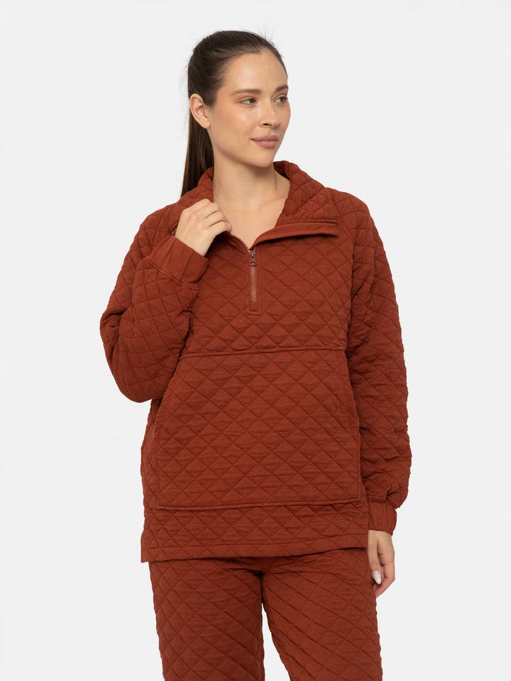 Mono B - Wholesale Sweatshirt - Women's - Cozy Quilted Jersey Pullover2