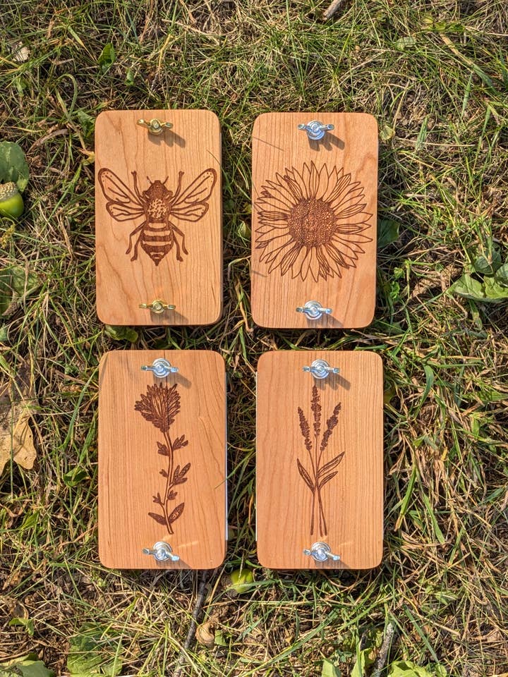 Pocket Flower Press With Assorted Hand-Drawn Designs | 3"x5" for wholesale by Macon Makes