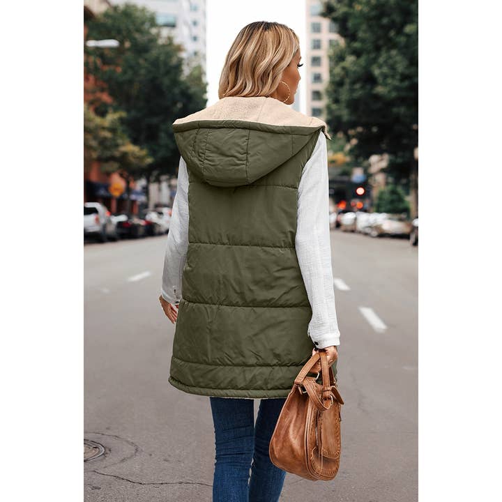 Supreme Fashion - Wholesale Outerwear Vest - Women's - Faux Fur Strip Zipper Front Open Pockets Coat