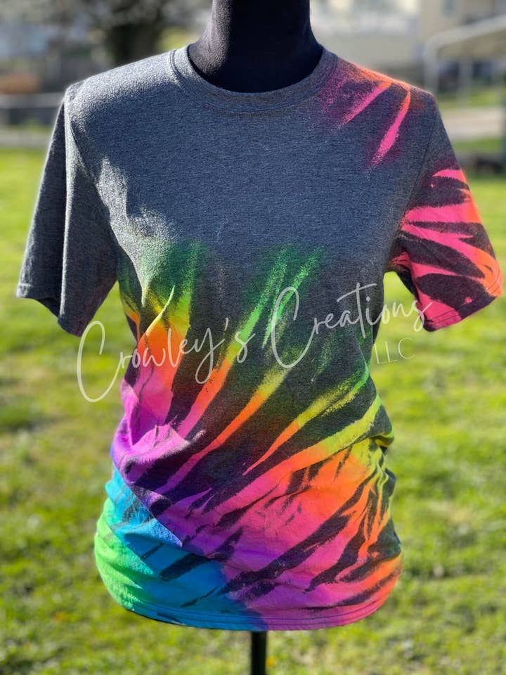 Rainbow Swirl Reversed Air Brushed Tee Blank for wholesale by Crowley's Creations, LLC