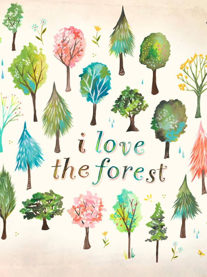 Ich liebe den Wald Drucken für den Großhandel von Katie Daisy