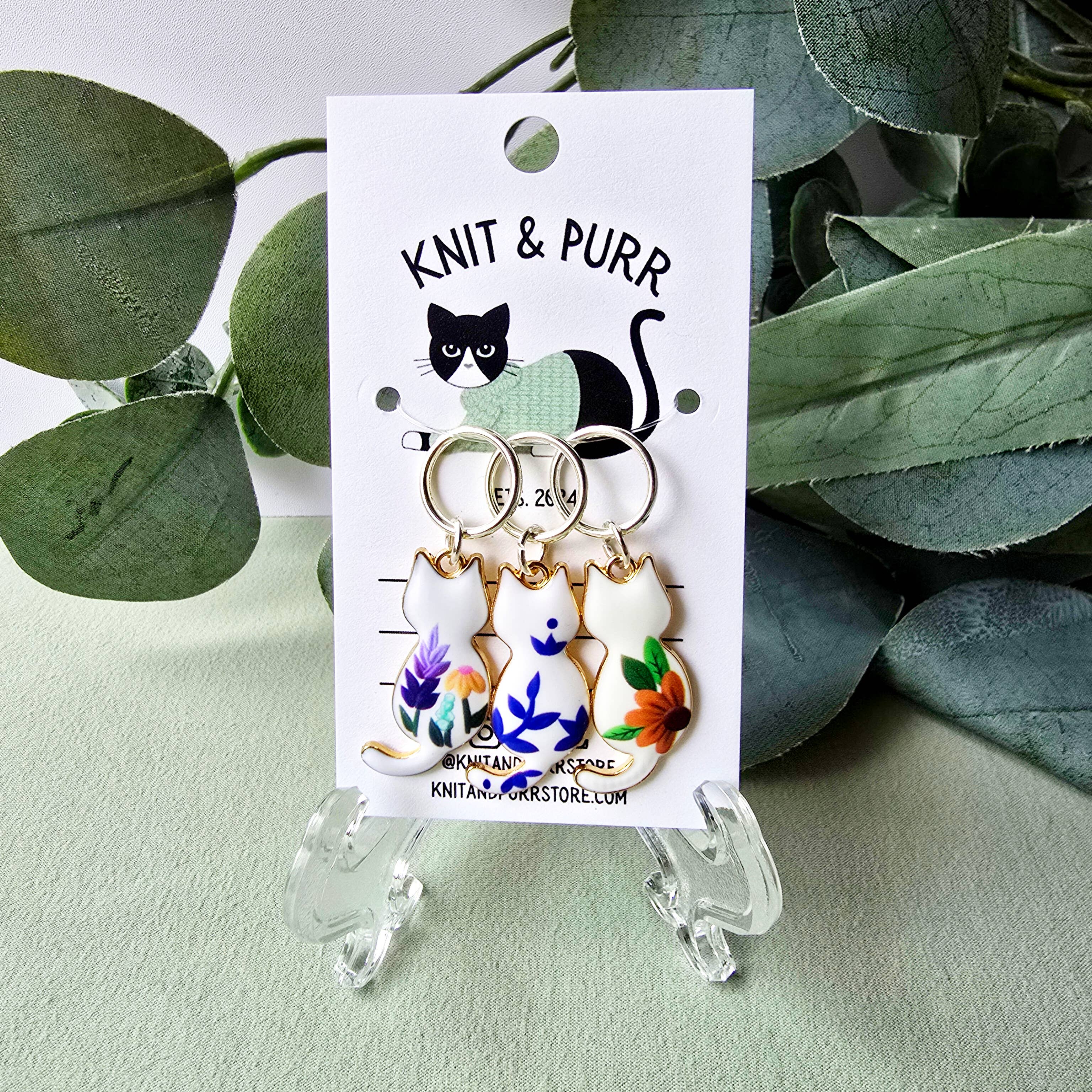 Knit and Purr - Wholesale Knitting/Crochet Supplies - Eloise Cat Stitch Markers1