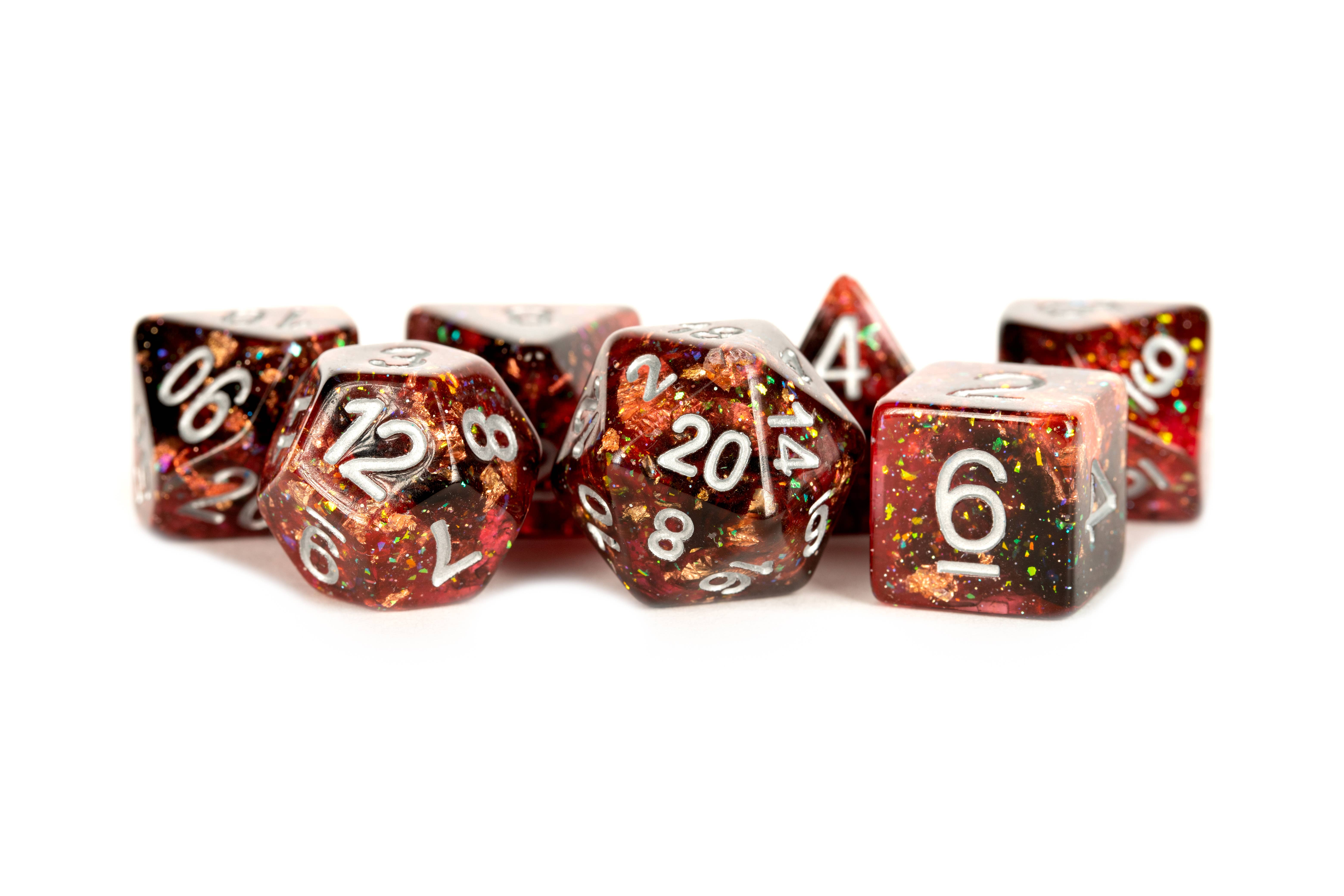 FanRoll by Metallic Dice Games – Engroshandel Terninger – Farverig evig harpiks polyhedral DND terningssæt (4 farver)3