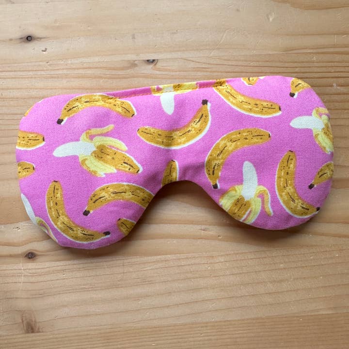 Banana Print Rice Filled Weighted Eye Mask for wholesale by Craftinista Girl