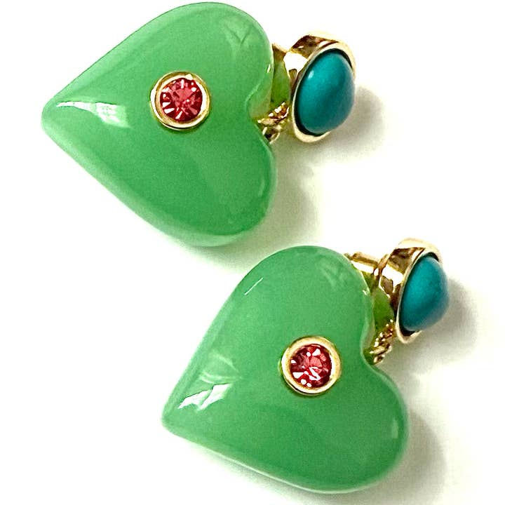 HoopLa - Wholesale Dangle Earrings - Lucky Heart- Evil Eye Heart Earrings. 7