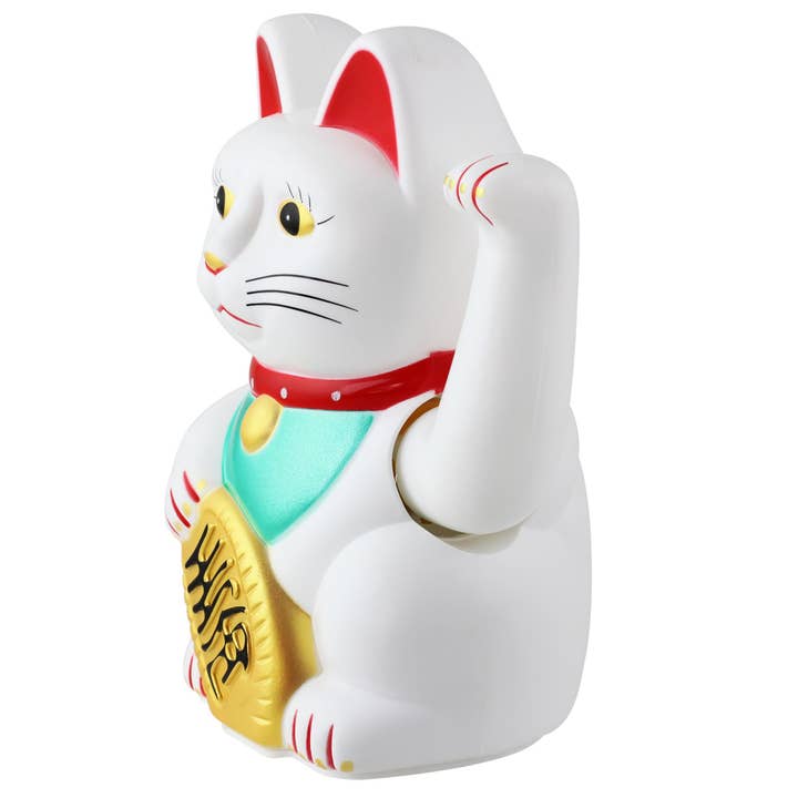 Tribal Trade GmbH - Wholesale Decorative Figurine - Lucky cat Maneki-neko waving cat 15cm white1