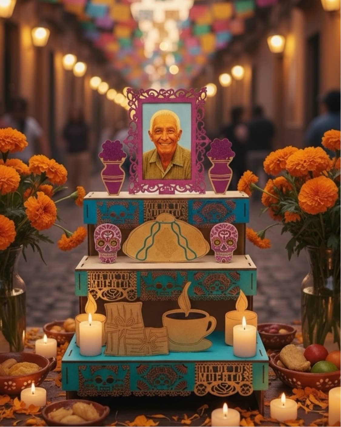 Cielito Lindo - Wholesale Decorative Tabletop Object - Day of the Dead Altar - 18 pc set Large Ofrenda 38” x 24”