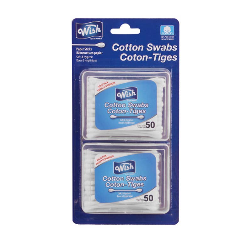 Deluxe Import Trading - Wholesale Cotton Swab/Q-Tip - Wish Cotton Swabs Paper 50CT*2PK0