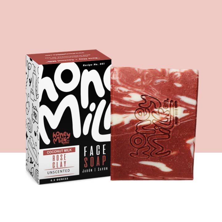 HoneyMilk - Wholesale Bar Soap - “I Am Loved” Soap (Unscented Rose Clay + Coconut Milk)