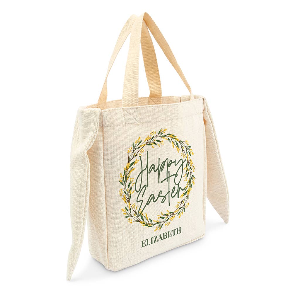 Weddingstar Inc. - Wholesale Tote Bag - Women's - Personalized Fabric Easter Bag With Bunny Ears- Happy Easter1