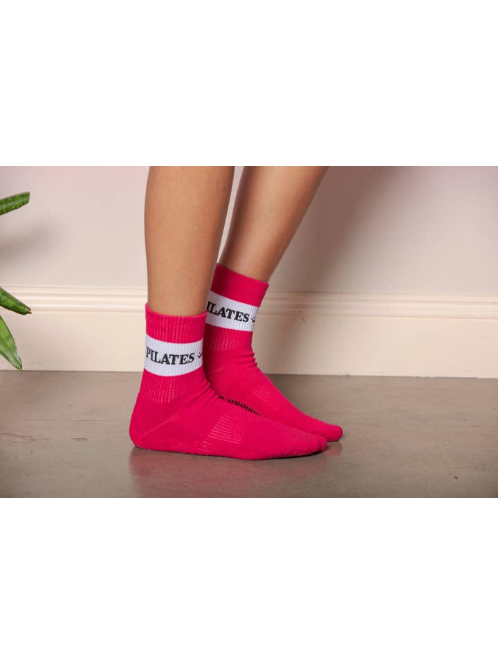 Pink Pilates Queen Crew Grip Sock for wholesale on Faire4