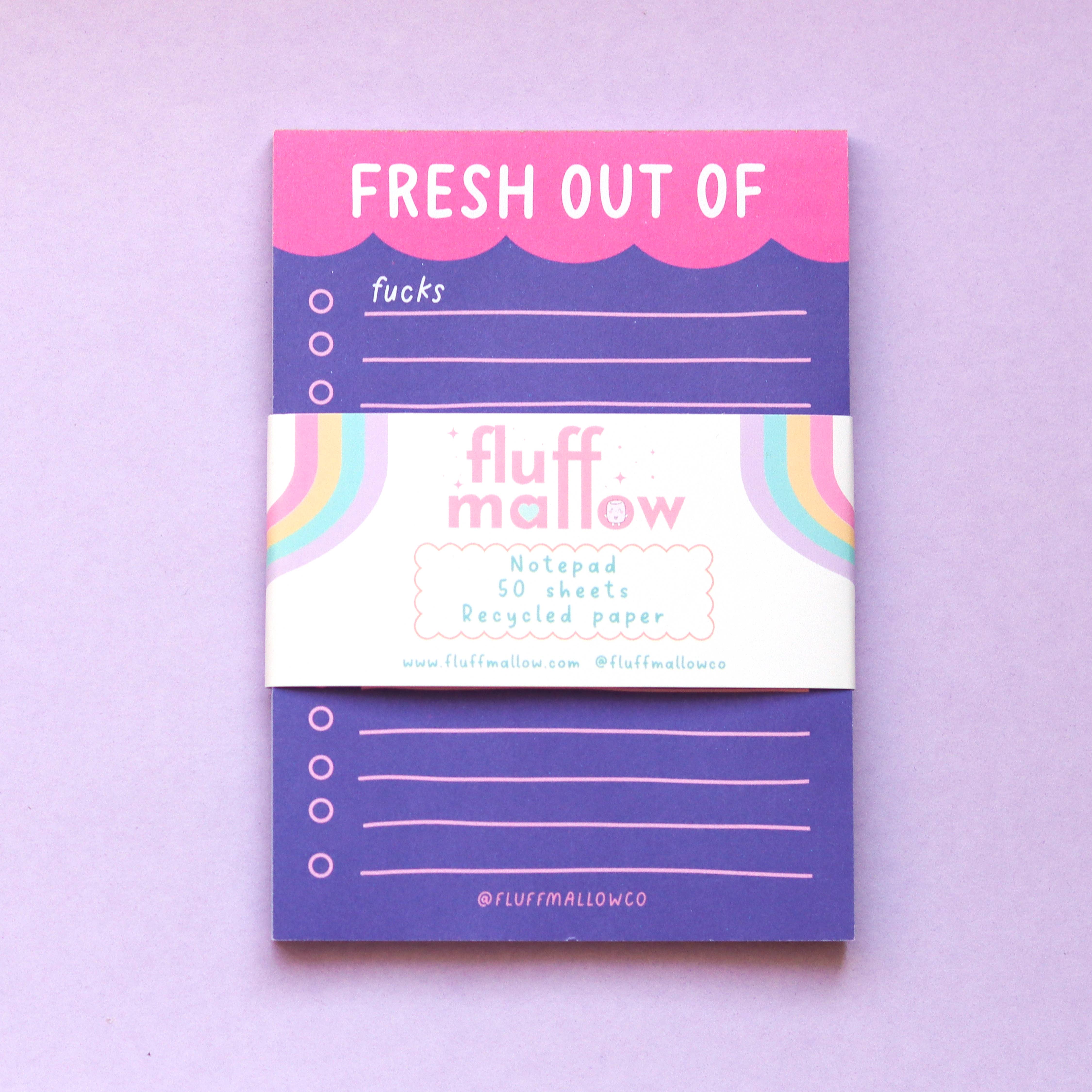 Fluffmallow (Custom duties for USA are pre-paid by us) - Wholesale Notepad - A6 Fresh Out Of Funny Grocery Checklist Notepad (4"X6")1