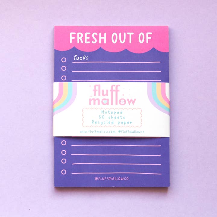 Fluffmallow (Custom duties for USA are pre-paid by us) - Wholesale Notepad - A6 Fresh Out Of Funny Grocery Checklist Notepad (4"X6")1