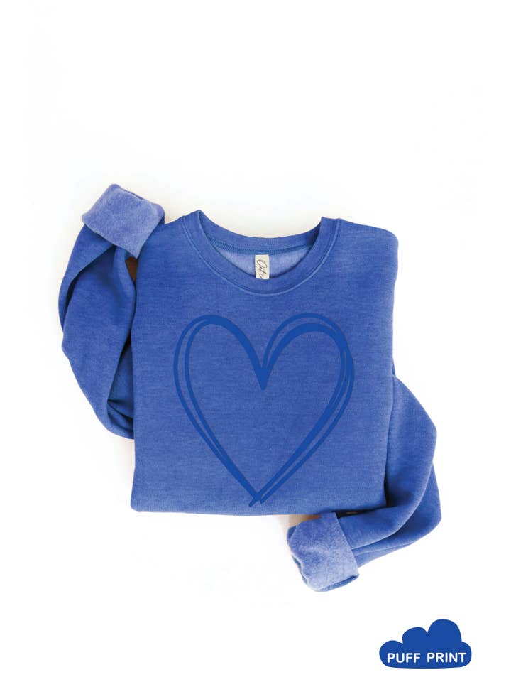 OAT COLLECTIVE - Wholesale Graphic Sweatshirt - Women's - HEART PUFF Graphic Sweatshirt12